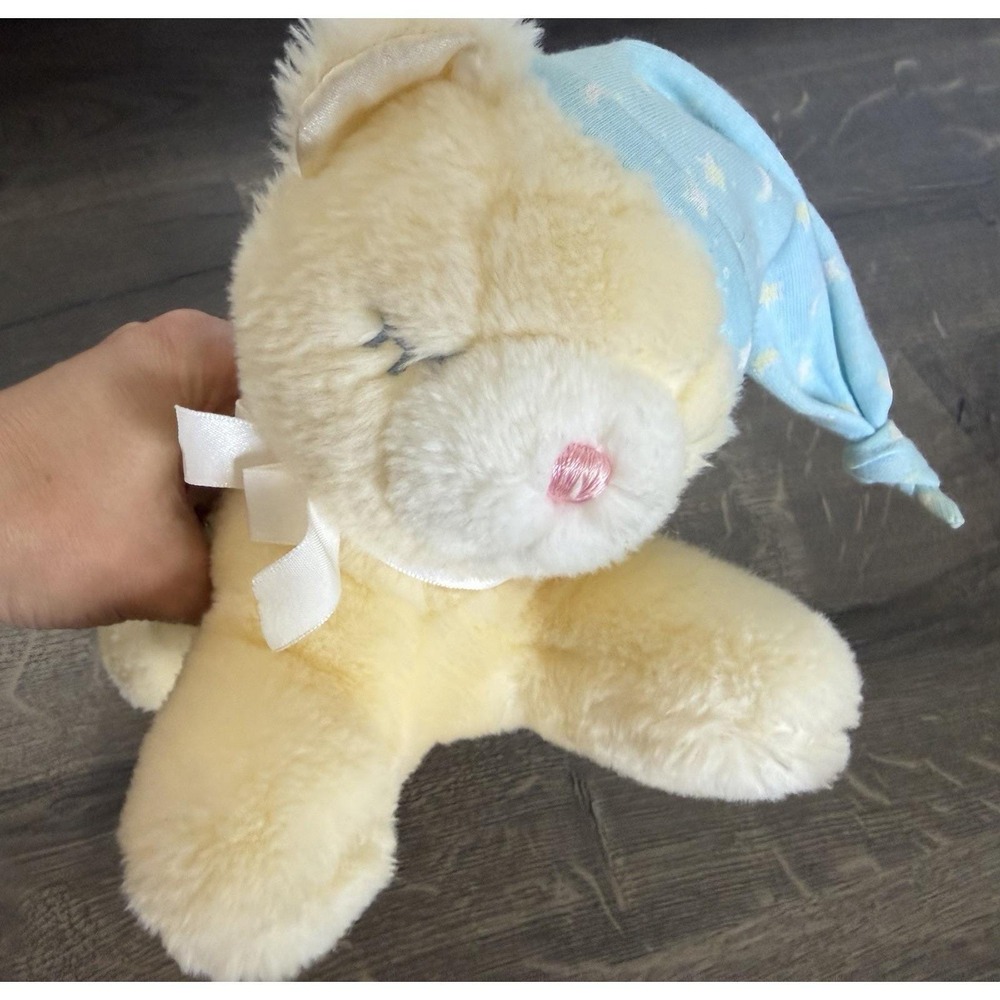 Eden Vintage Musical Yellow Teddy Bear Baby Tunes Plush Toy  Wind Up